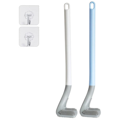 Looklike® Golf Shape Silicone Toilet Brush with Self-Adhesive Wall Hook Holder Anti-drip Non-Slip Long Handle Quick & Easy Cleaning Bathroom Cleaner Set for Western & Indian Toilets (Pack of 1)
