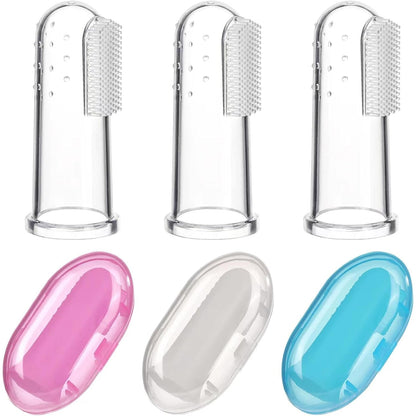 Looklike® Silicone Baby Finger Toothbrush, Travel-Friendly Oral Care, Great for Massaging & Cleaning Gums, Use Soft Brush For Kids & Newborn Baby, First Teeth, BPA-Free, Kids Finger Toothbrushes Pack of 1