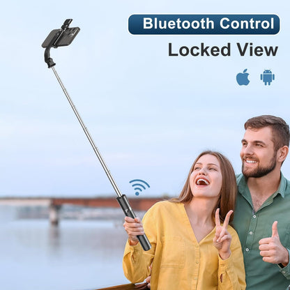 Looklike® 3-in-1 Multifunctional Selfie Stick with Detachable Wireless Remote for Vlogging & Photoshoot, Portable-Lightweight Selfie Stick for iPhone & Android Mobiles