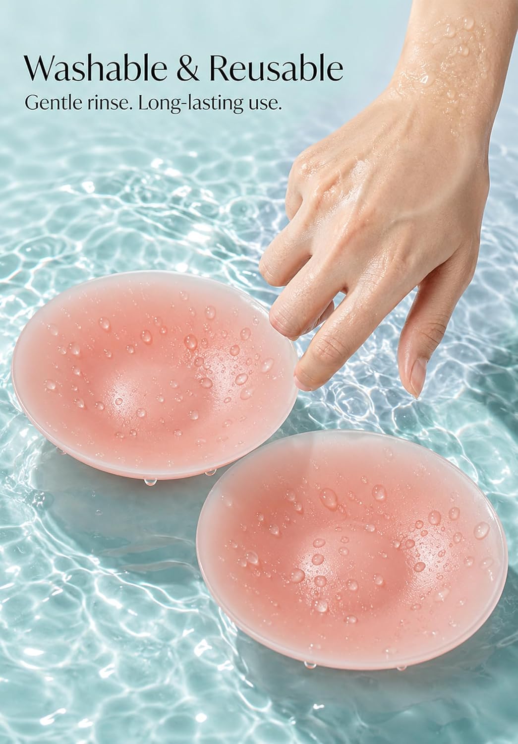 Looklike® Reusable Nipple Covers for Women | Non Adhesive Invisible Silicone Waterproof Cover | No Glue Nipple Covers | Sweatproof Breast Covers for Strapless Backless Dress (1 Pair) Nude