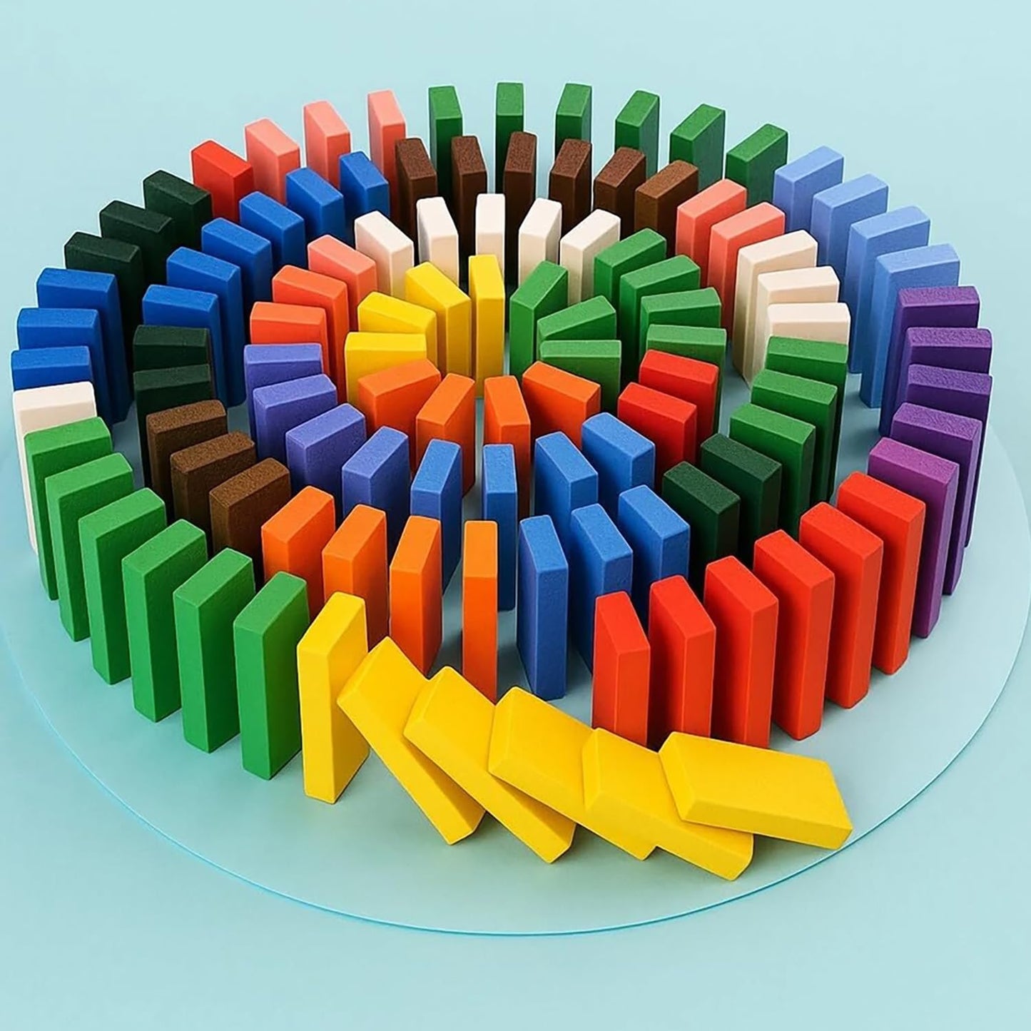 Looklike® 120 Pcs Wooden Domino Blocks Set | 12 Color Educational Building & Domino Racing Game | Creative Learning Toy for Kids 3+
