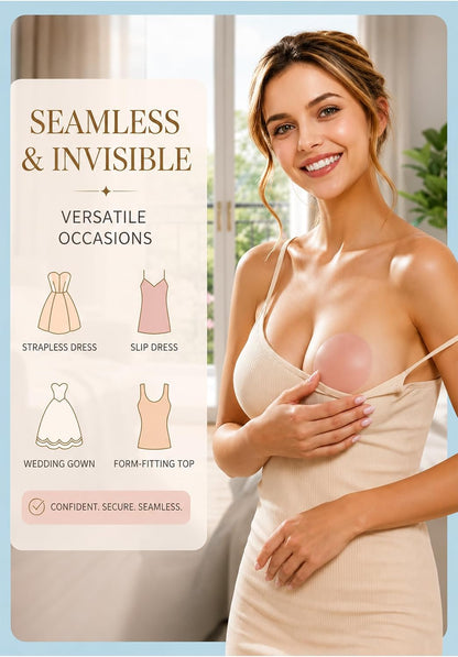 Looklike® Reusable Nipple Covers for Women | Non Adhesive Invisible Silicone Waterproof Cover | No Glue Nipple Covers | Sweatproof Breast Covers for Strapless Backless Dress (1 Pair) Nude