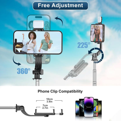 Looklike® 3-in-1 Multifunctional Selfie Stick with Detachable Wireless Remote for Vlogging & Photoshoot, Portable-Lightweight Selfie Stick for iPhone & Android Mobiles